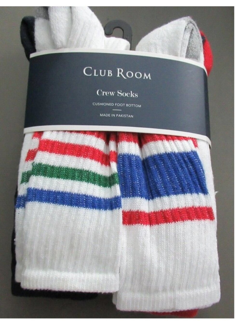 Club Room Men's 8-Pair Crew Socks, Red Variety Pack, 10-13 / Shoe Size 7-12